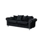 Ashwin Black Velvet Sofa Set - Image 2